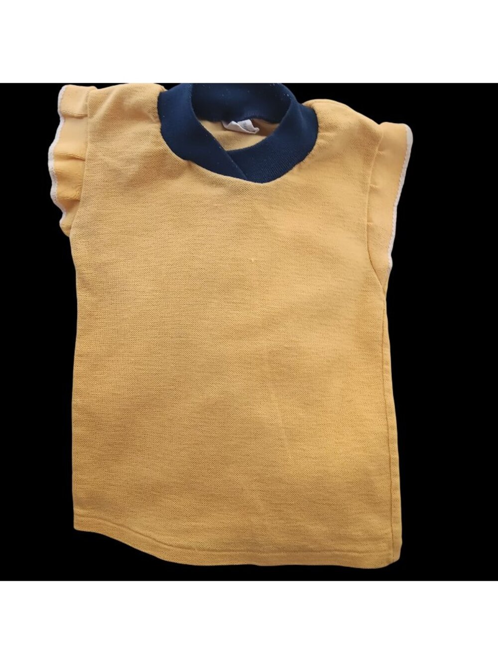 3T Single Stitch True Vintage Girls T-Shirt Pilgrim 1960's Yellow Ringer Collar